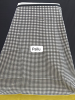 Olive green & Black printed polka dots – Mulmul Cotton Saree pallu