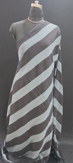 Metal Grey Mulmul Cotton Saree