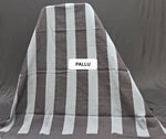 Metal Grey Mulmul Cotton Saree pallu