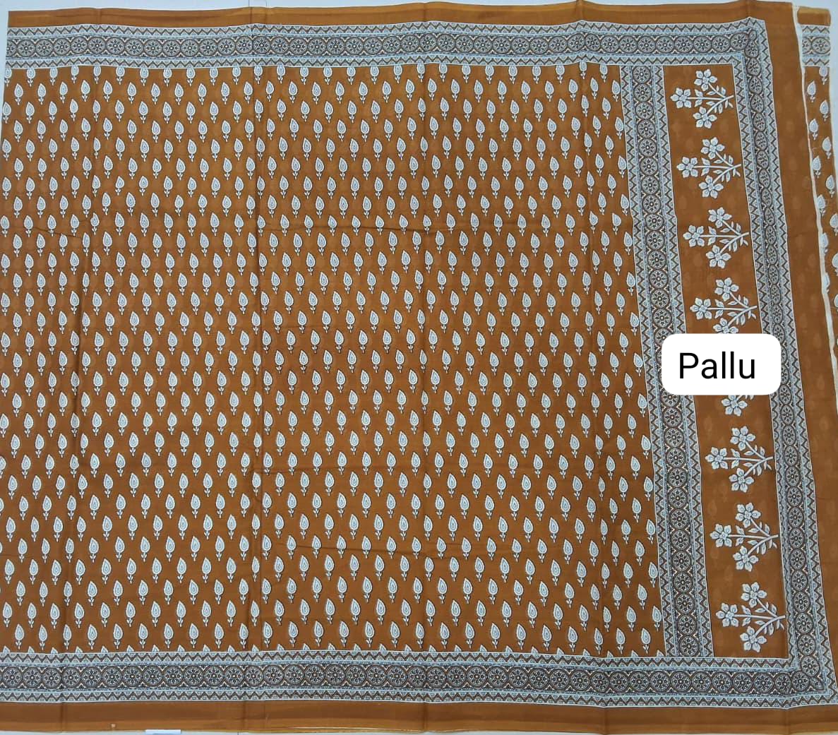 Mustard Yellow Mulmul Cotton Saree Pallu