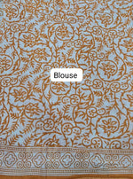 Mustard Ochre Mulmul Cotton Saree Blouse