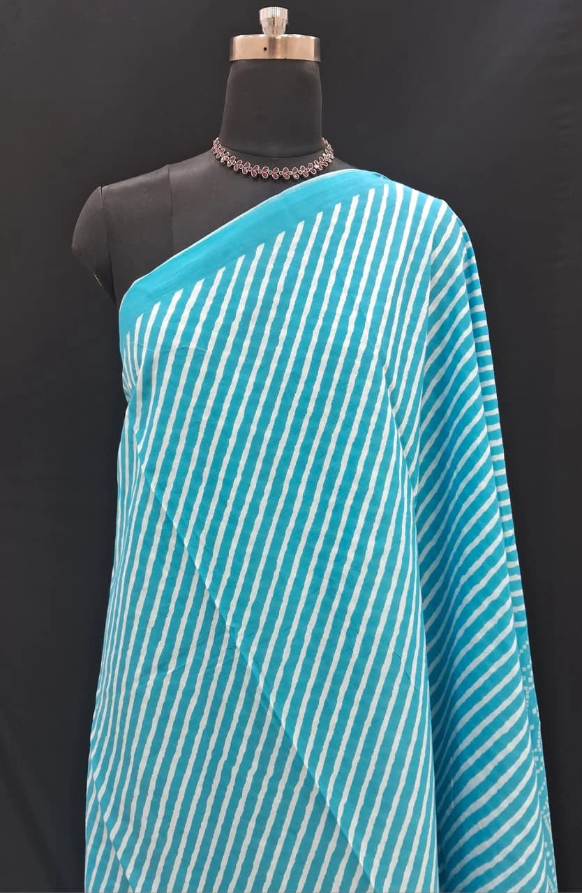 Sky Blue bandhini  Mulmul cotton