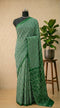 Elegant green mulmul cotton saree