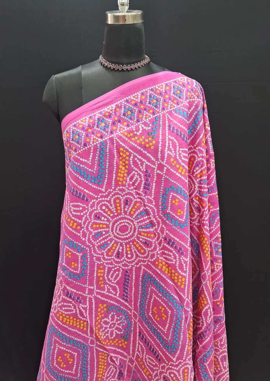 Vibrant Pink Bliss Mulmul Cotton Saree 1