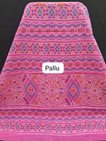 Vibrant Pink Bliss Mulmul Cotton Saree pallu