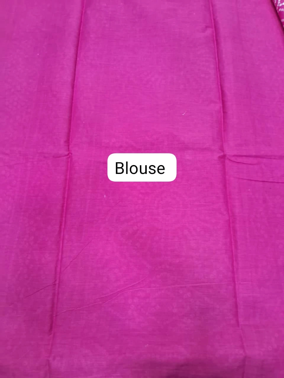 Vibrant Pink Bliss Mulmul Cotton Saree blouse