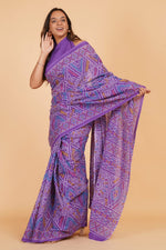 Purple Mulmul Cotton Saree 