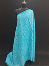 Aqua Blue Bandhani Printed Mulmul Cotton saree 