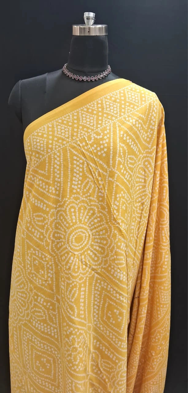 Mango Yellow Mulmul Cotton