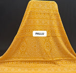 Mango Yellow Mulmul Cotton Saree pallu