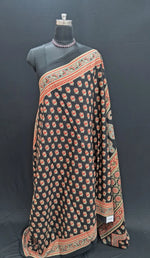 Black mulmul Cotton Saree 
