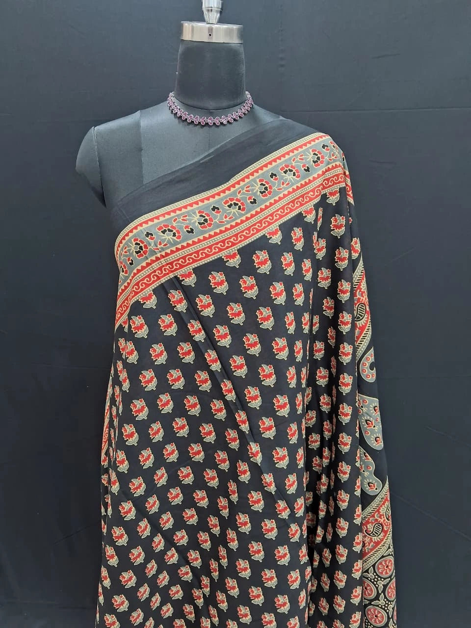 Black mulmul Cotton_saree