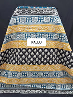 Celadon Blue mulmul cotton sarees pallu