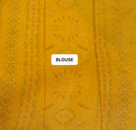  Mustard Yellow Mulmul cotton Saree blouse