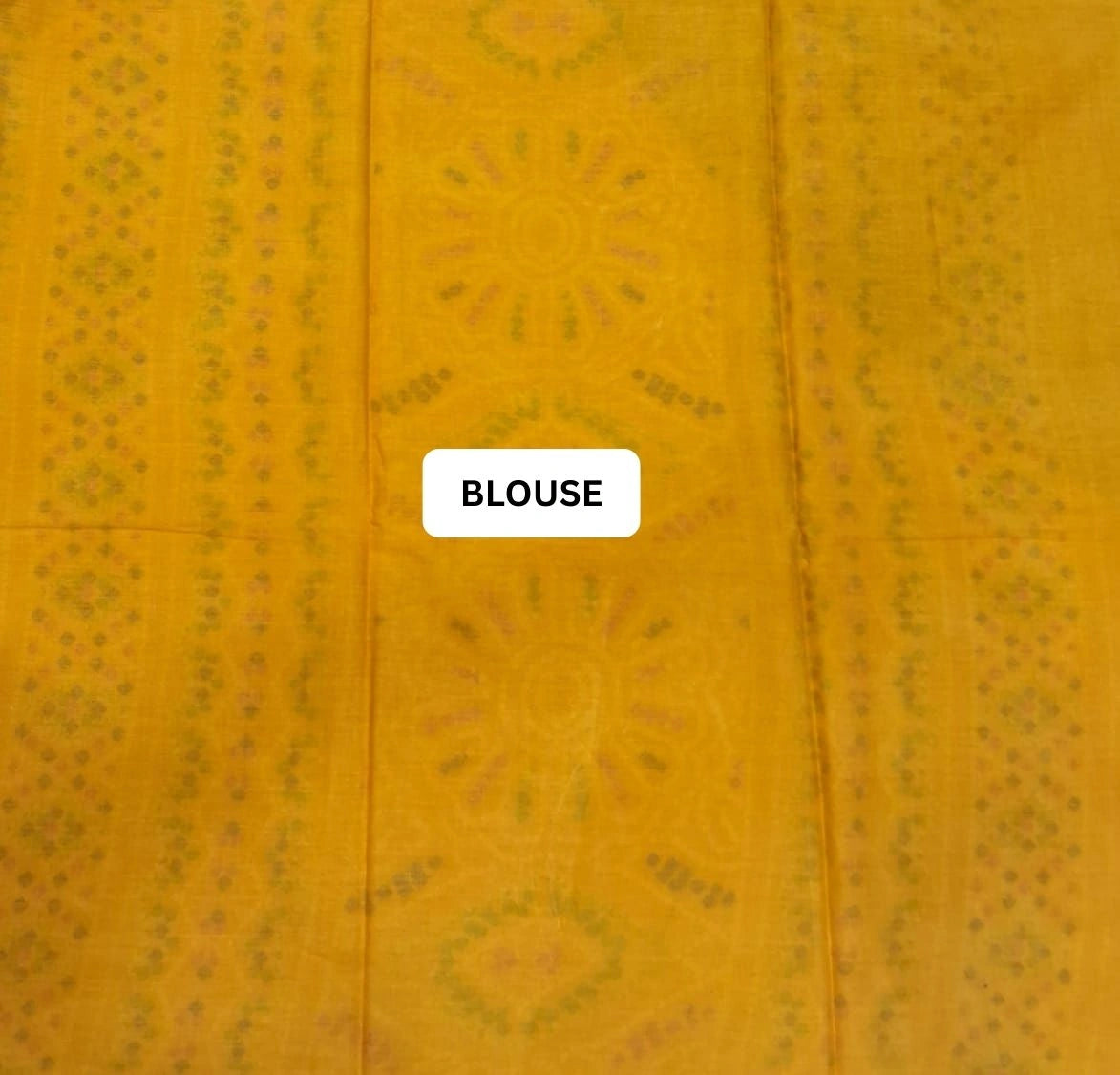 Sunshine Yellow Mulmul cotton Saree blouse