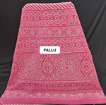Flamingo Pink Mulmul Cotton saree pallu