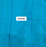 Aqua Breeze Geometric Print Mulmul cotton Saree blouse