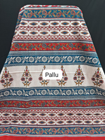 Bold Fire Red Mulmul cotton Saree pallu