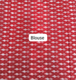 Bold Fire Red Mulmul cotton Saree blouse