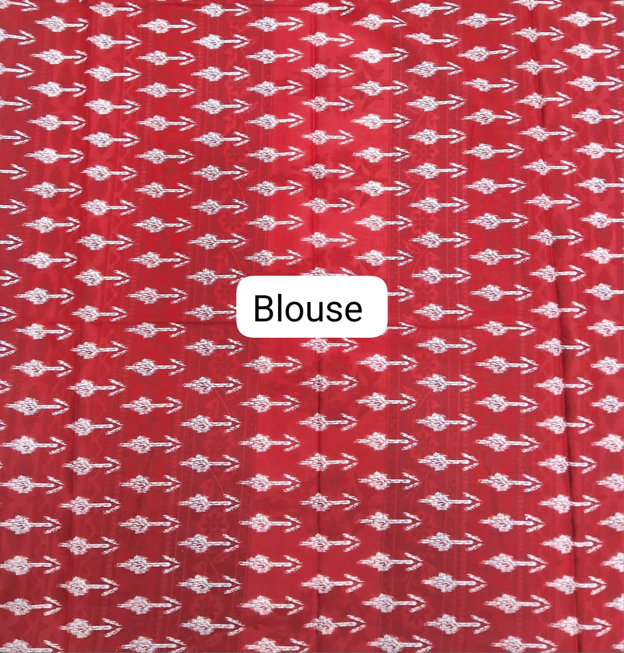 Bold Fire Red Mulmul cotton Saree blouse