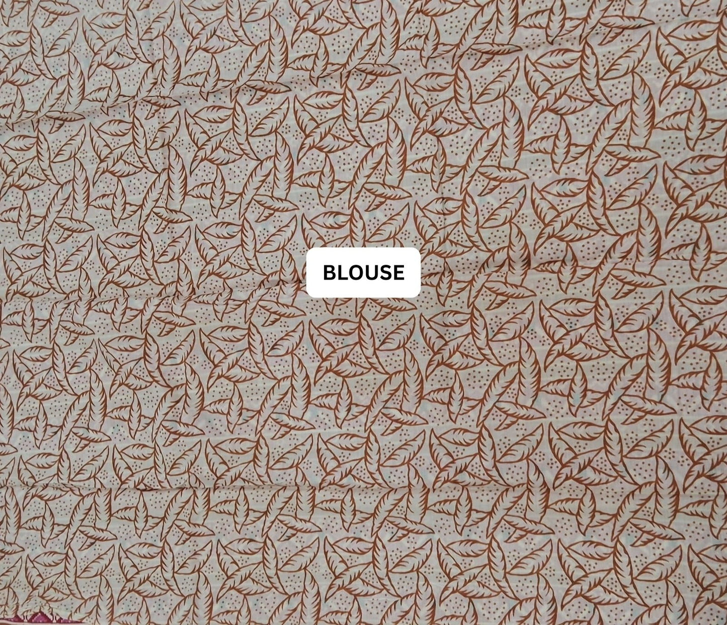 Pink-Orange Mulmul Cotton Saree blouse