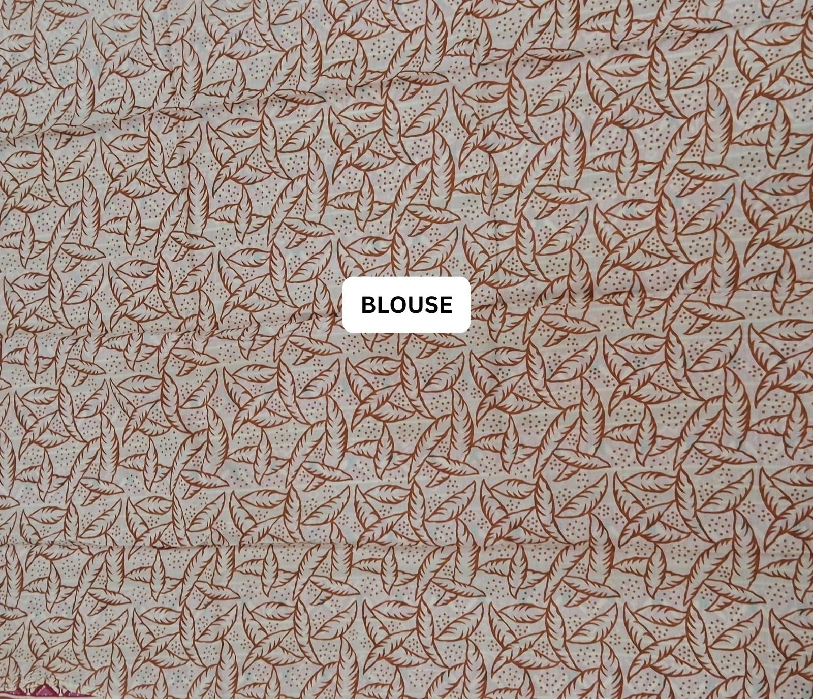 Pink-Orange Mulmul Cotton Saree blouse