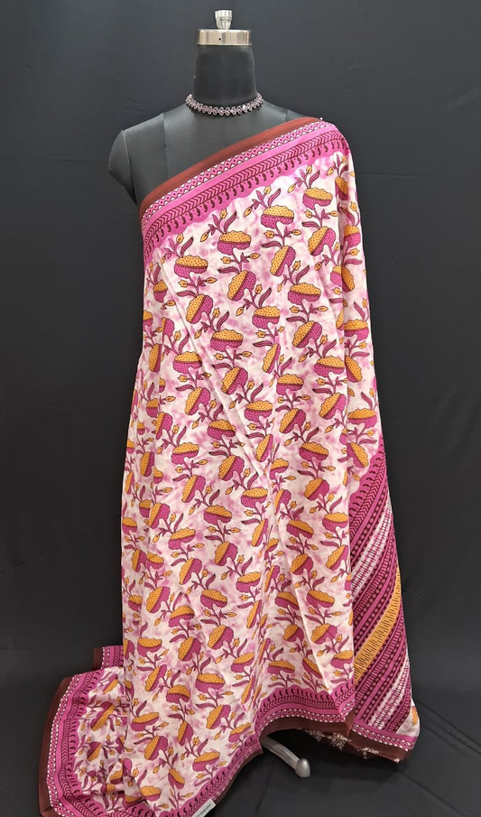 Serene White mulmul cotton Saree