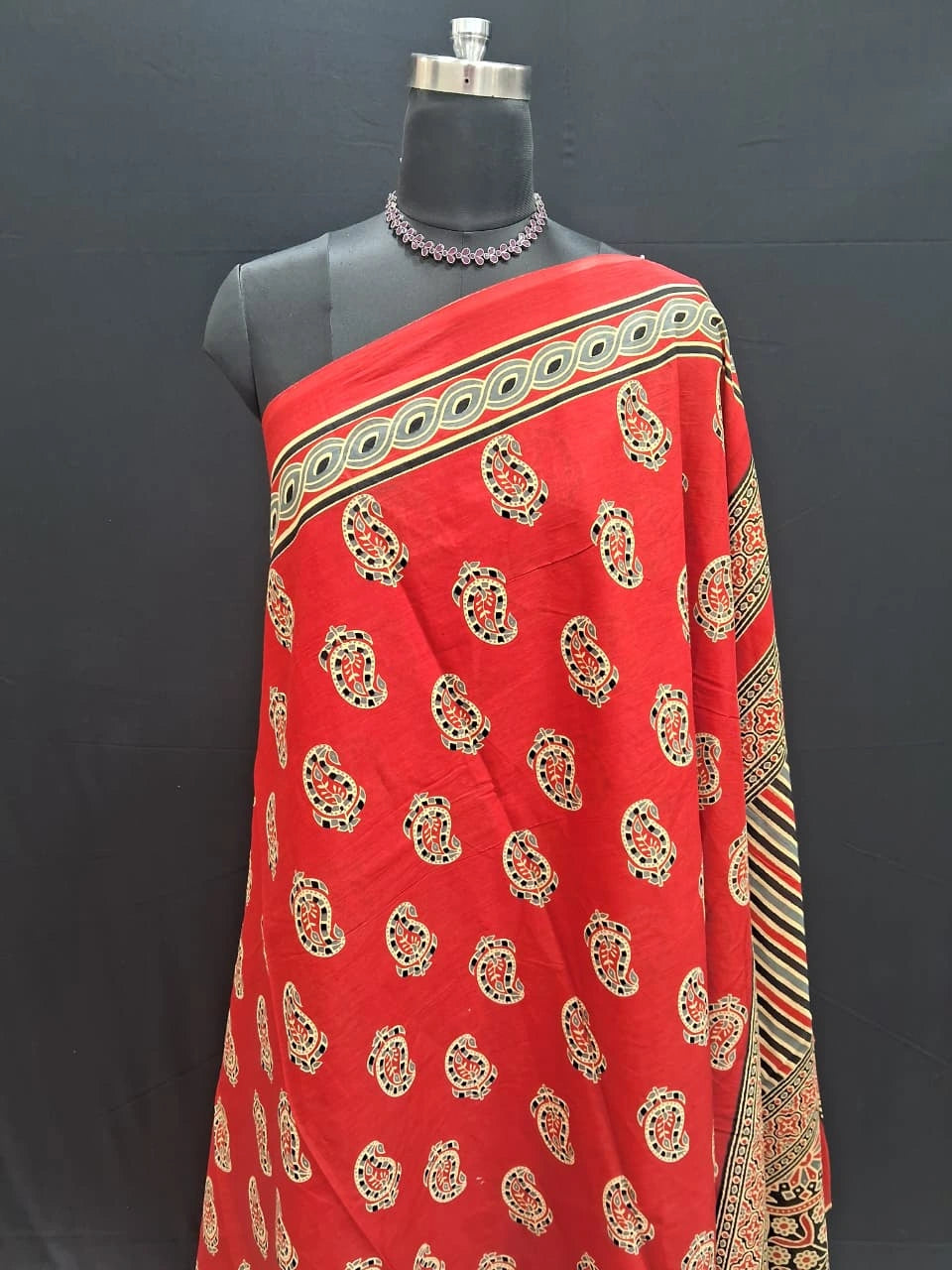Fiery Red Mulmul Cotton