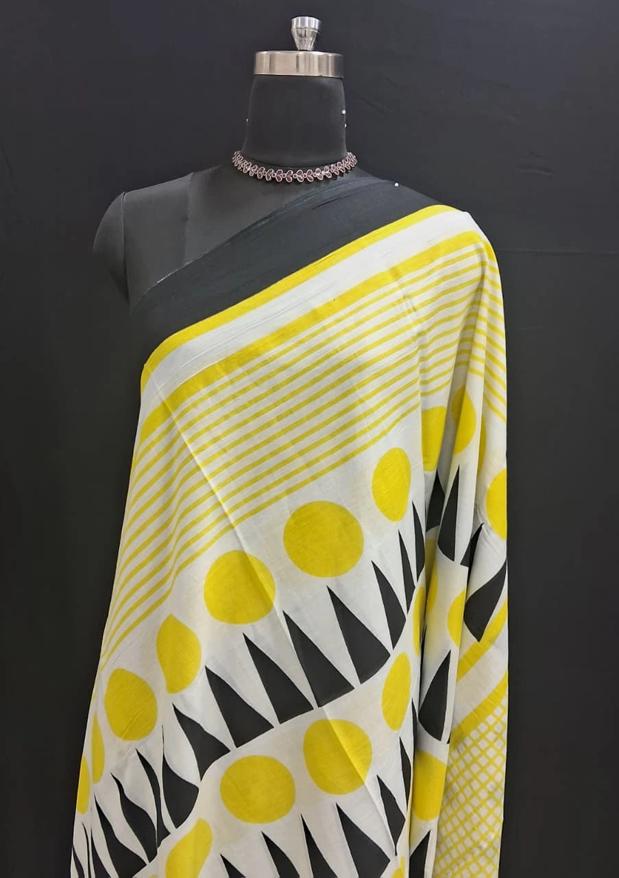 Mustard Yellow & Black – Mulmul Cotton