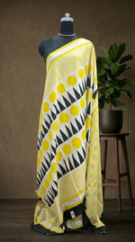 Mustard Yellow & Black – Mulmul Cotton Saree