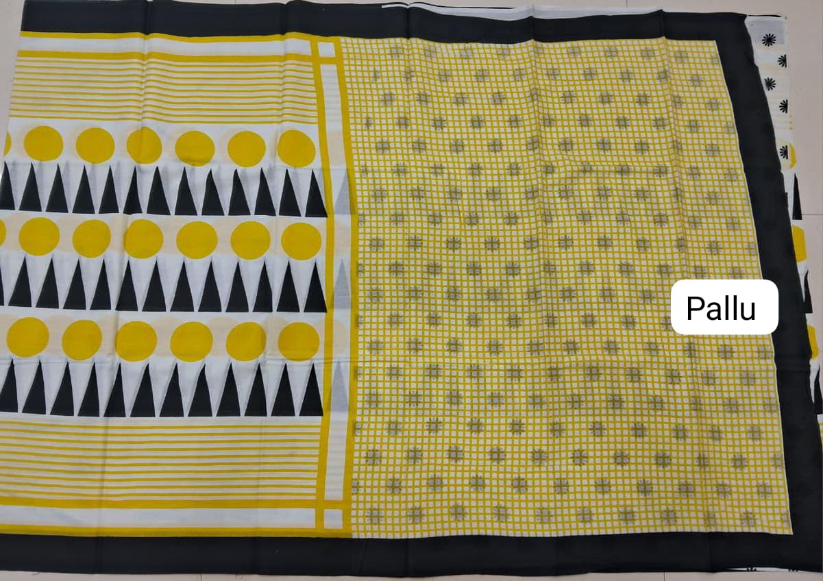 White Mulmul Cotton Saree Pallu