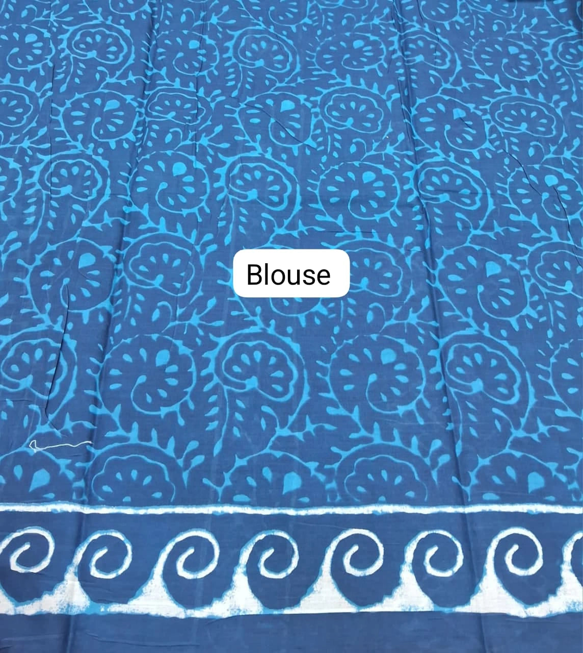 Blue mulmul cotton saree Blouse