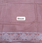 Taupe Brown Mulmul Cotton Saree Blouse