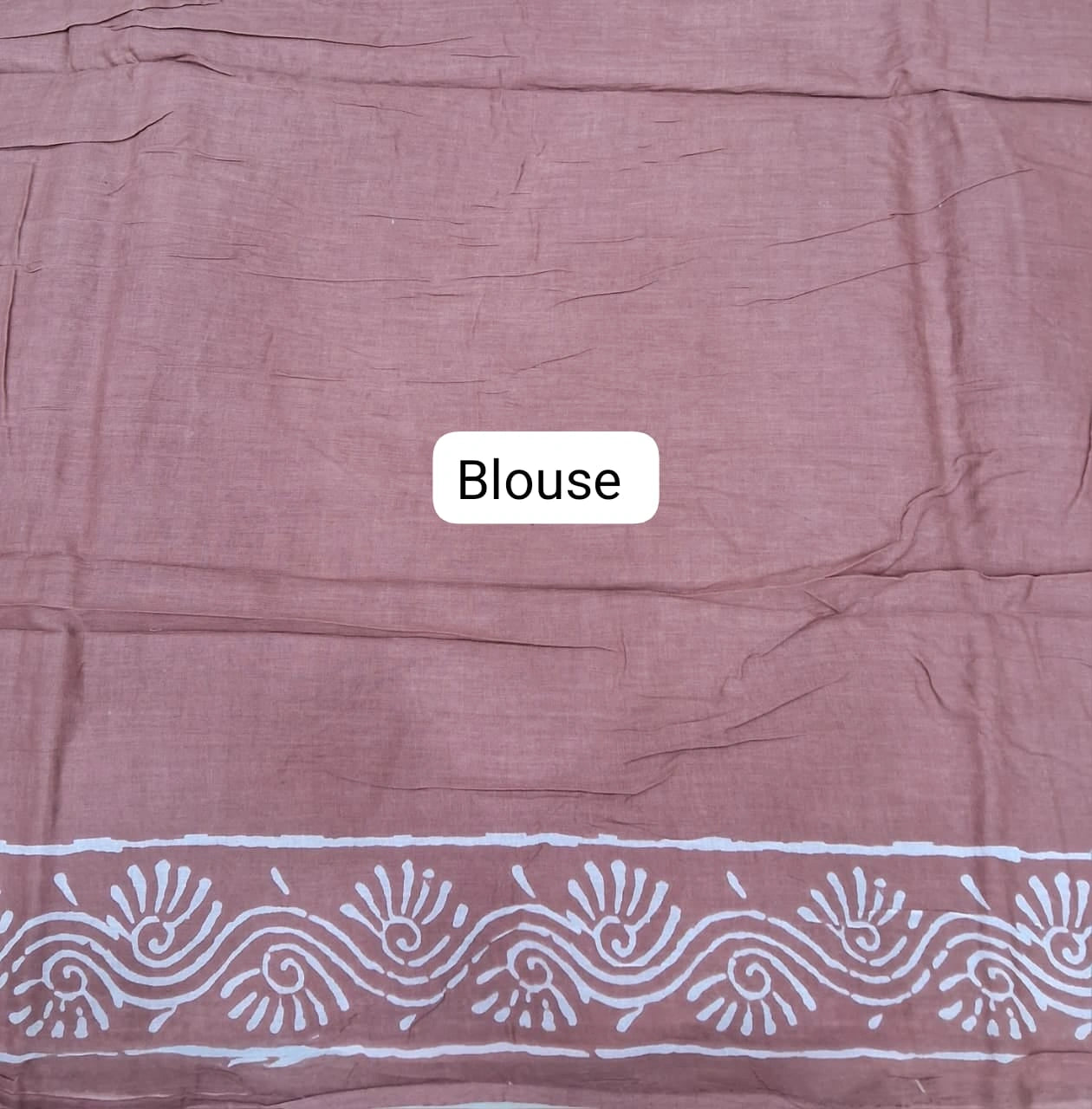 Taupe Brown Mulmul Cotton Saree Blouse