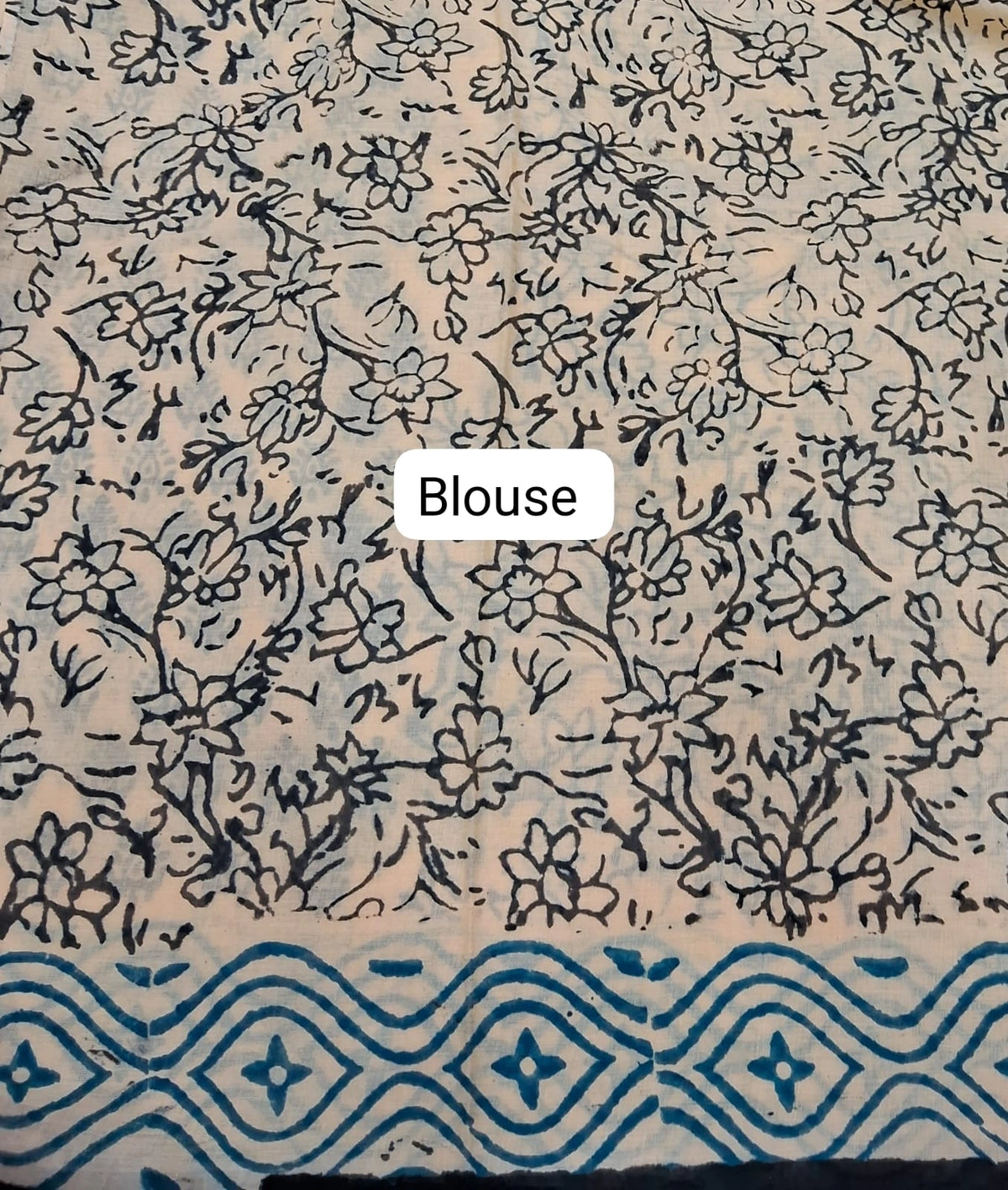 Cream mulmul cotton saree Blouse