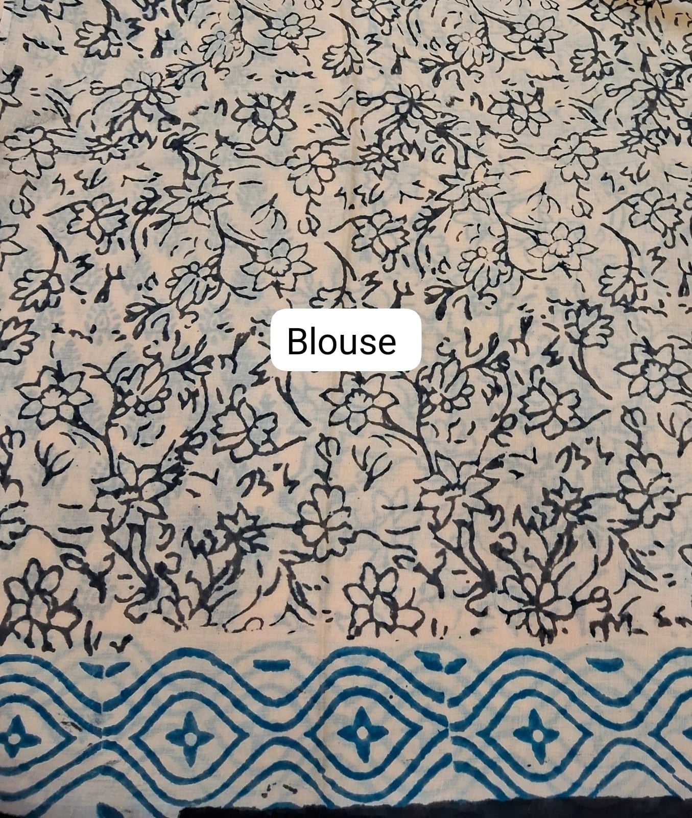 Cream mulmul cotton saree Blouse