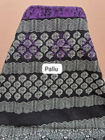 Purple mulmul cotton saree Pallu