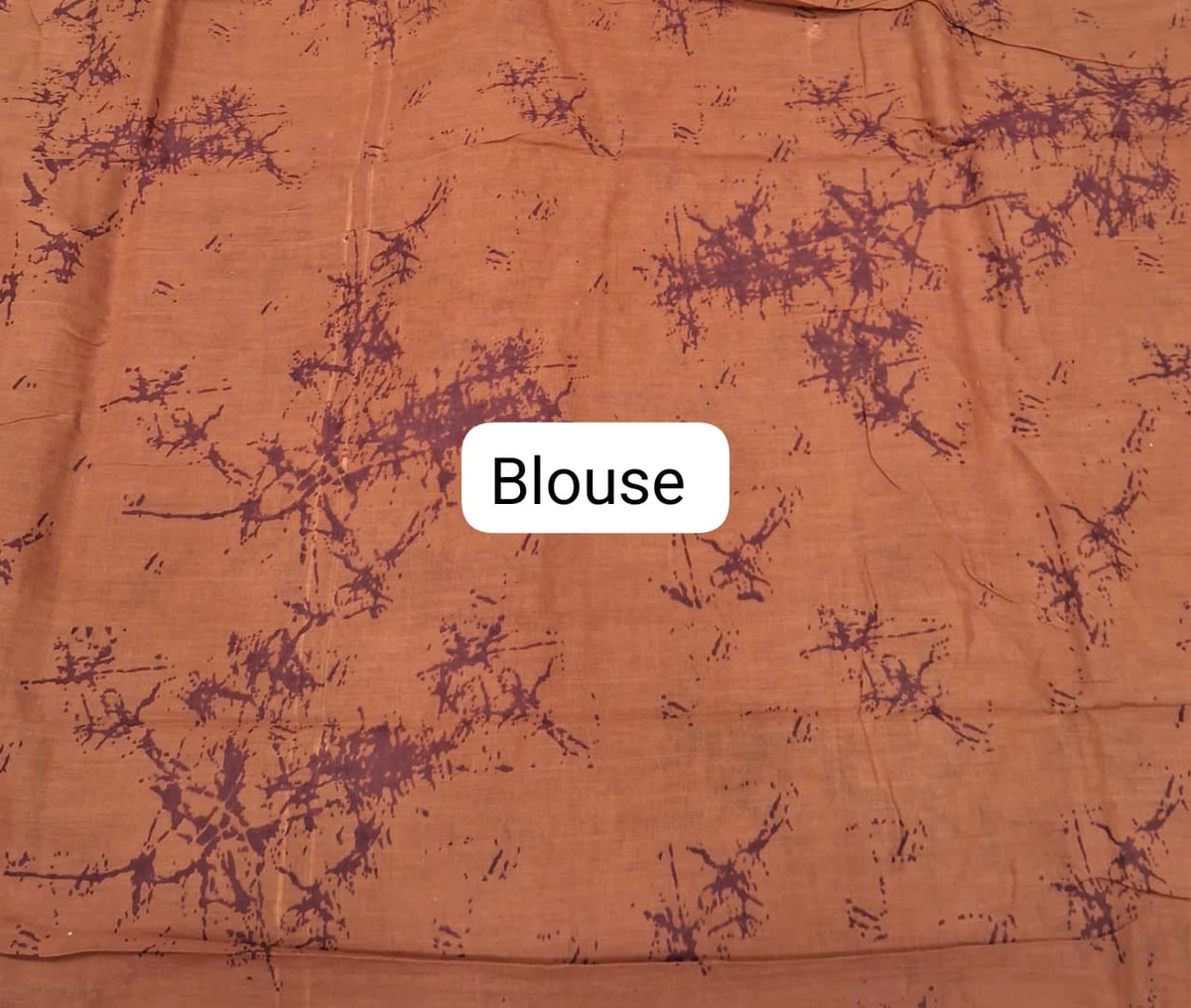 Brown mulmul cotton saree Blouse