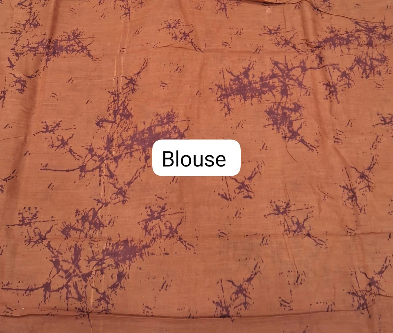 Brown mulmul cotton saree Blouse
