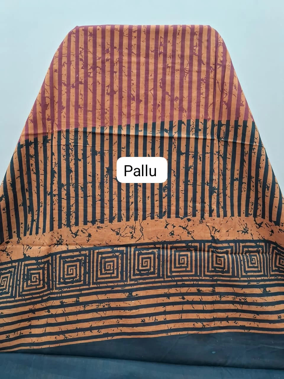 Brown mulmul cotton saree Pallu