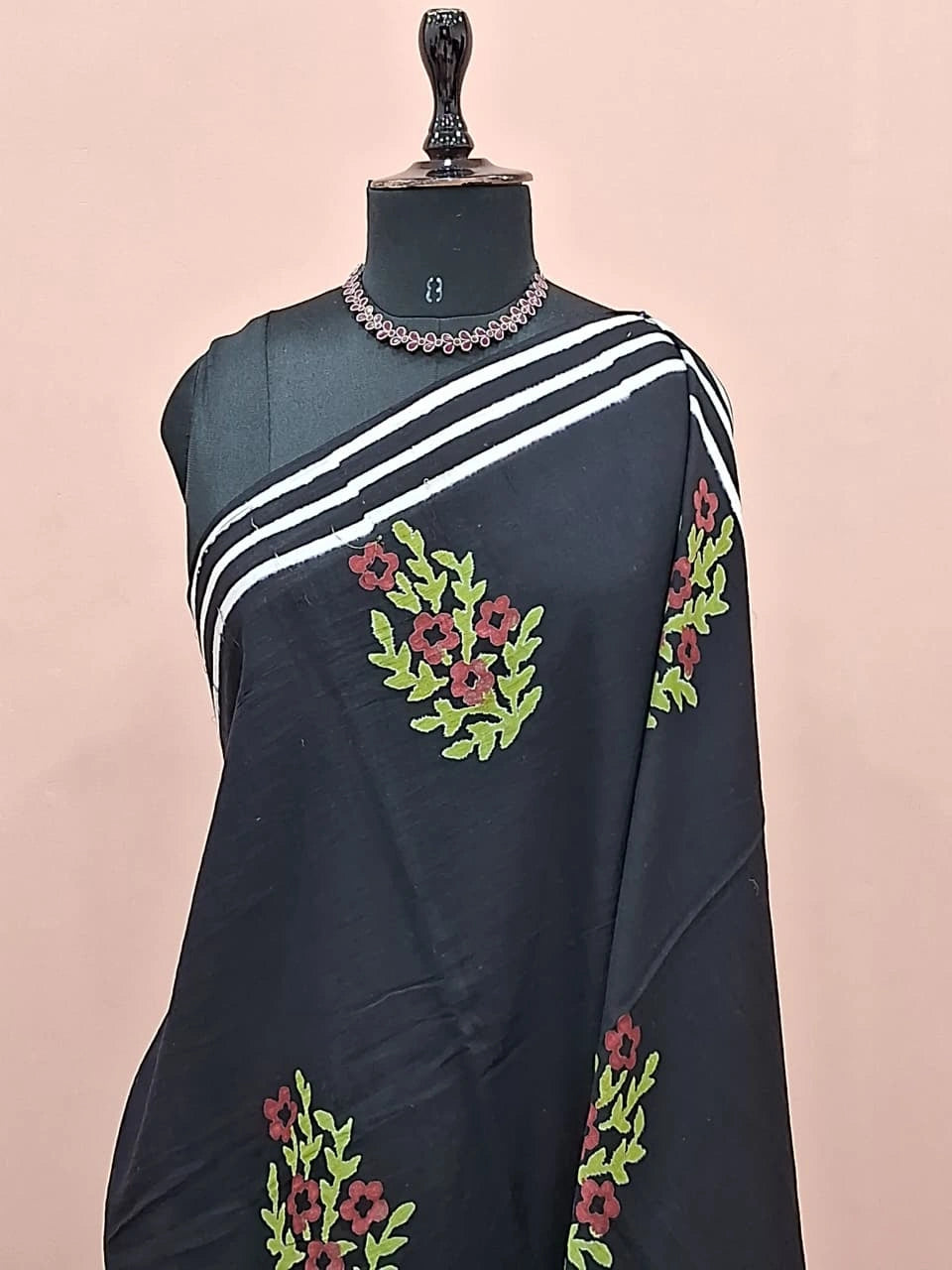 Black mulmul cotton saree 1