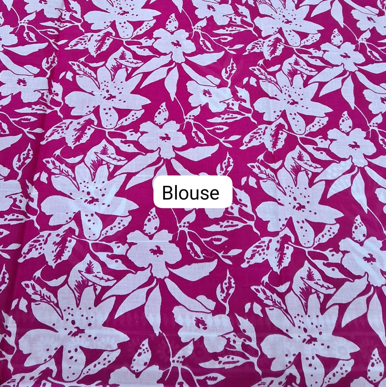 Rani pink mulmul cotton saree Blouse