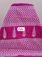 Rani pink mulmul cotton saree pallu