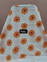 Pure white mulmul cotton saree Pallu