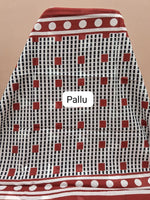 Maroon mulmul cotton saree Pallu