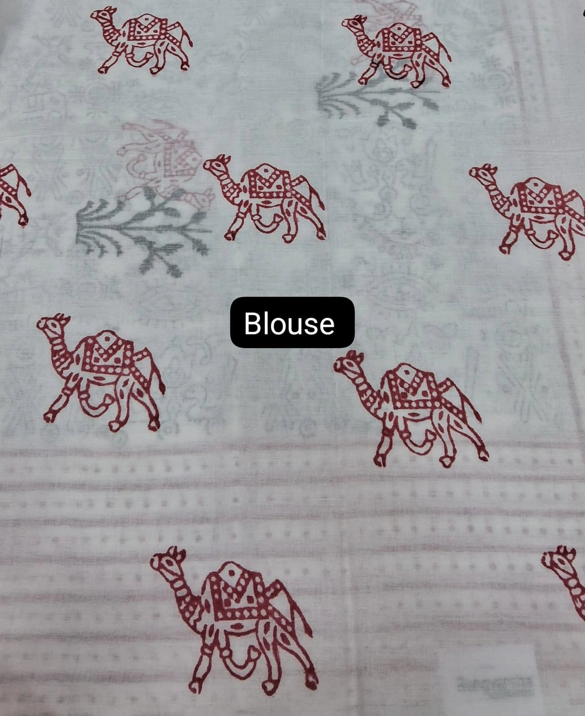 Elegant white mulmul cotton saree Blouse