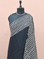 Elegant pure black mulmul cotton saree 1