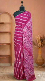 Graceful rani pink mulmul cotton saree 