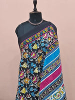 Black Mulmul Cotton Saree 1