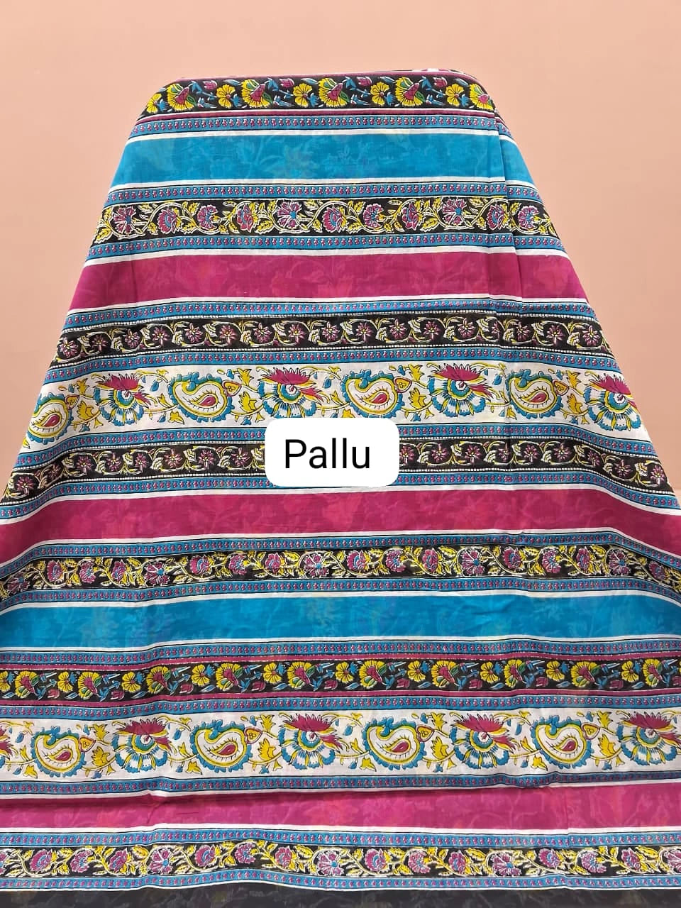 Black Mulmul Cotton Saree pallu
